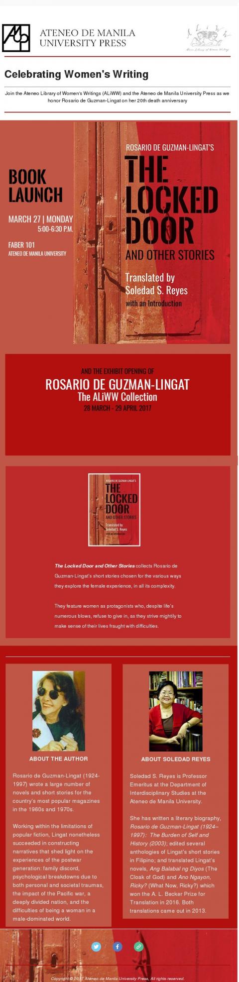 ROSARIO DE GUZMAN – LINGAT: The ALiWW Collection
